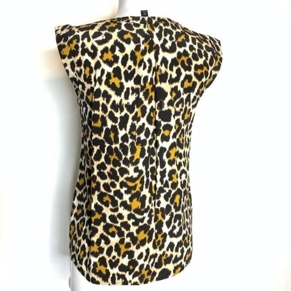 J. Crew silk leopard print sleeveless blouse size 00 - Picture 5 of 7